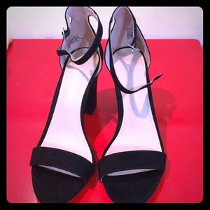 Black high heel sandals